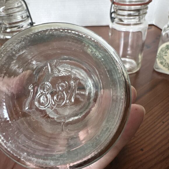 Lot Of 5 Vintage Glass Canning Jars Metal Bales 8 0z - Picture 10 of 16